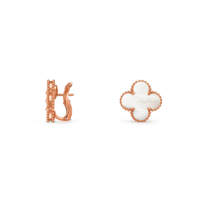 [Azure Tears]15MM CLOVER FLOWER STUD EARRINGS ROSE GOLD COLLECTION