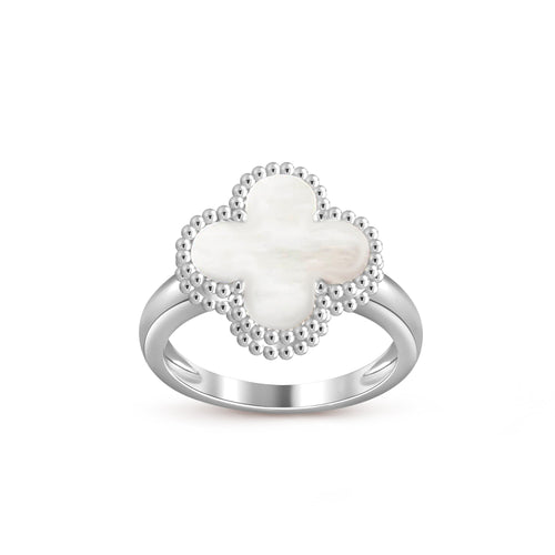 [Azure Tears]LUCKY CLOVER VINTAGE WHITE GOLD RING COLLECTION