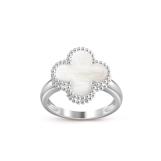 [Azure Tears]LUCKY CLOVER VINTAGE WHITE GOLD RING COLLECTION
