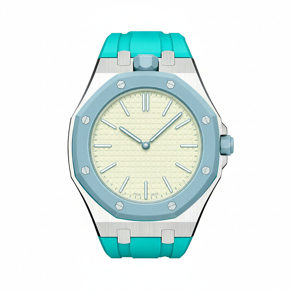 [Azure Tears]OAK POP SKY BLUE STEEL SILICONE STRAP