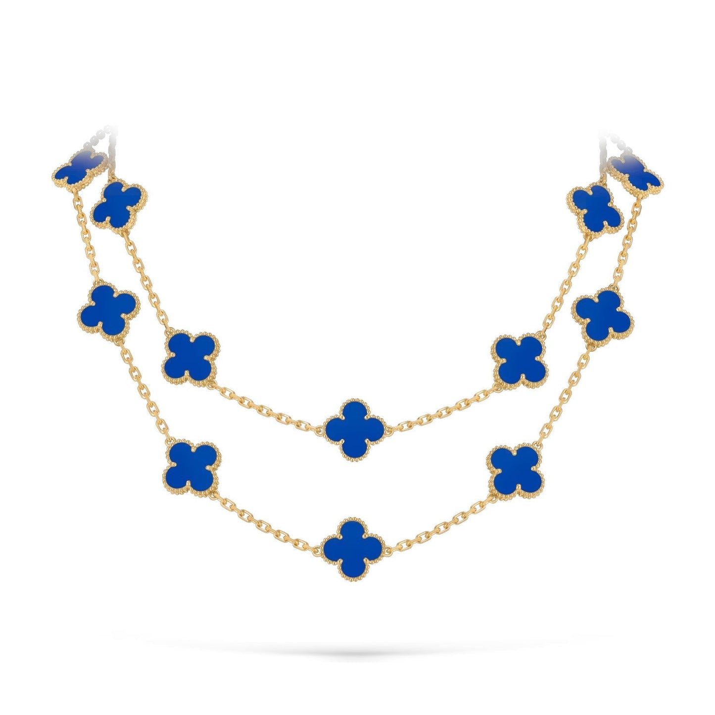 [Azure Tears]CLASSIC 20-MOTIF LUCKY CLOVER LONG NECKLACE GOLD COLLECTION