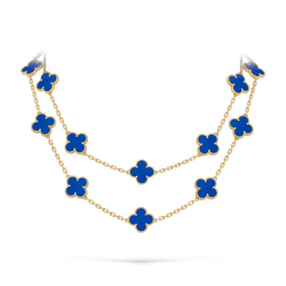 [Azure Tears]CLASSIC 20-MOTIF LUCKY CLOVER LONG NECKLACE GOLD COLLECTION