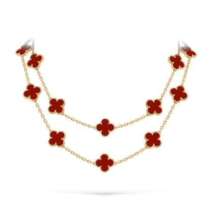 [Azure Tears]CLASSIC 20-MOTIF LUCKY CLOVER LONG NECKLACE GOLD COLLECTION