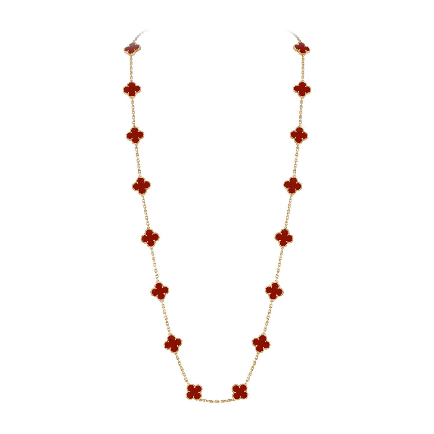 [Azure Tears]CLASSIC 20-MOTIF LUCKY CLOVER LONG NECKLACE GOLD COLLECTION