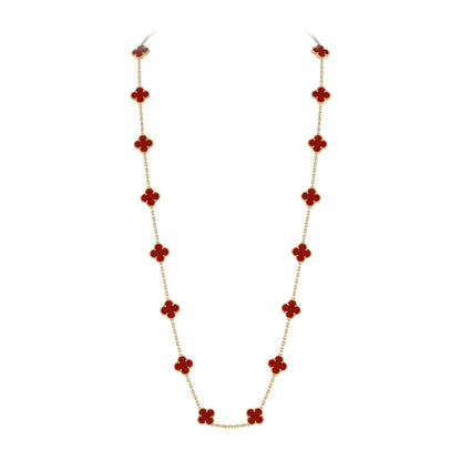 [Azure Tears]CLASSIC 20-MOTIF LUCKY CLOVER LONG NECKLACE GOLD COLLECTION
