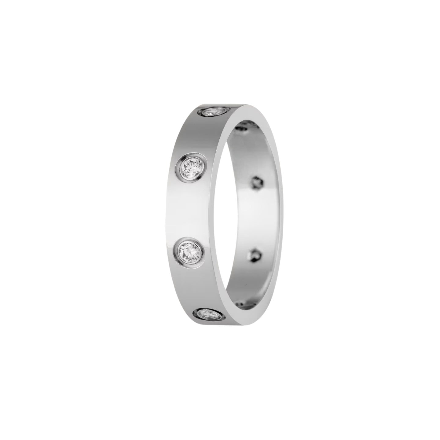 [Azure Tears]LOVE 4MM 8 DIAMONDS RING
