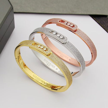[Azure Tears]MOVE NOA FULL-PAVÉ DIAMOND BANGLE BRACELET