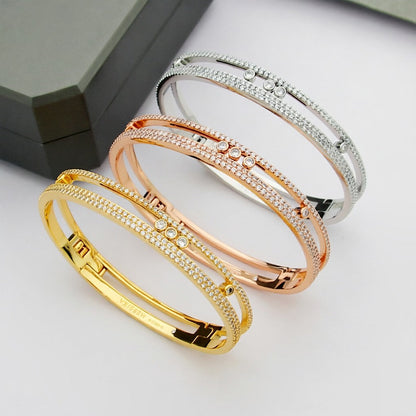 [Azure Tears]MOVE ROMANE PAVÉ DIAMOND BANGLE BRACELET