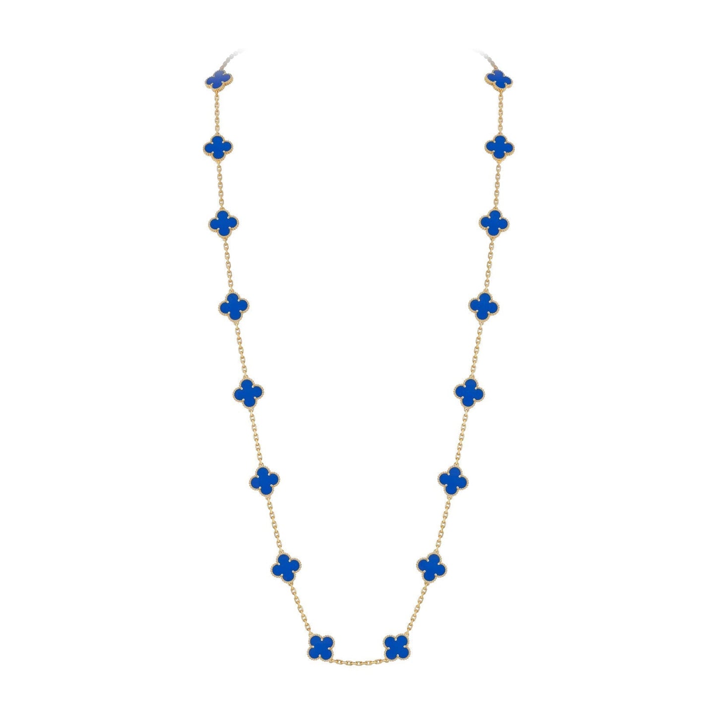 [Azure Tears]CLASSIC 20-MOTIF LUCKY CLOVER LONG NECKLACE GOLD COLLECTION