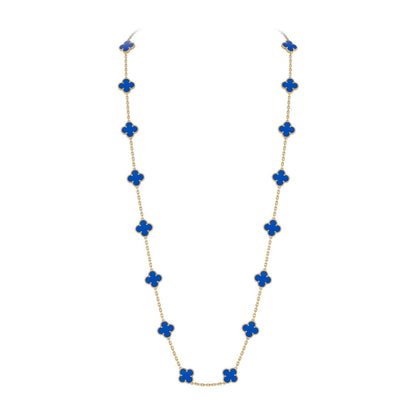 [Azure Tears]CLASSIC 20-MOTIF LUCKY CLOVER LONG NECKLACE GOLD COLLECTION