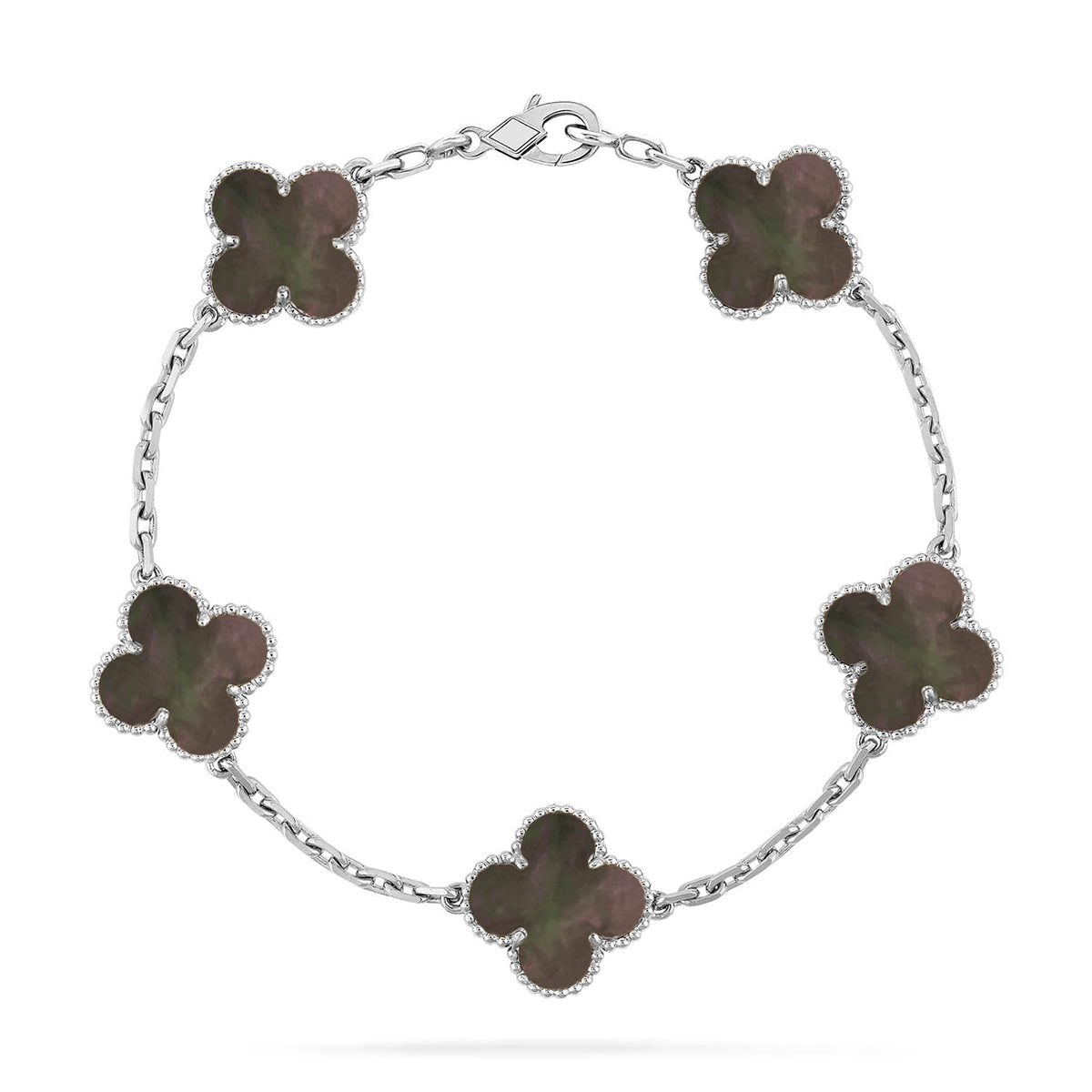 [Azure Tears]LUCKY CLOVER 5-MOTIF BRACELET - GREY MOTHER-OF-PEARL COLLECTION