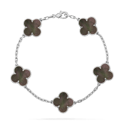 [Azure Tears]LUCKY CLOVER 5-MOTIF BRACELET - GREY MOTHER-OF-PEARL COLLECTION