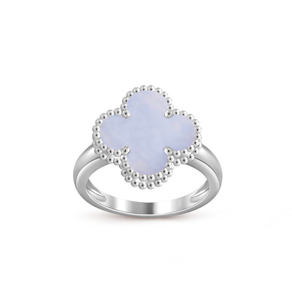[Azure Tears]LUCKY CLOVER VINTAGE WHITE GOLD RING COLLECTION