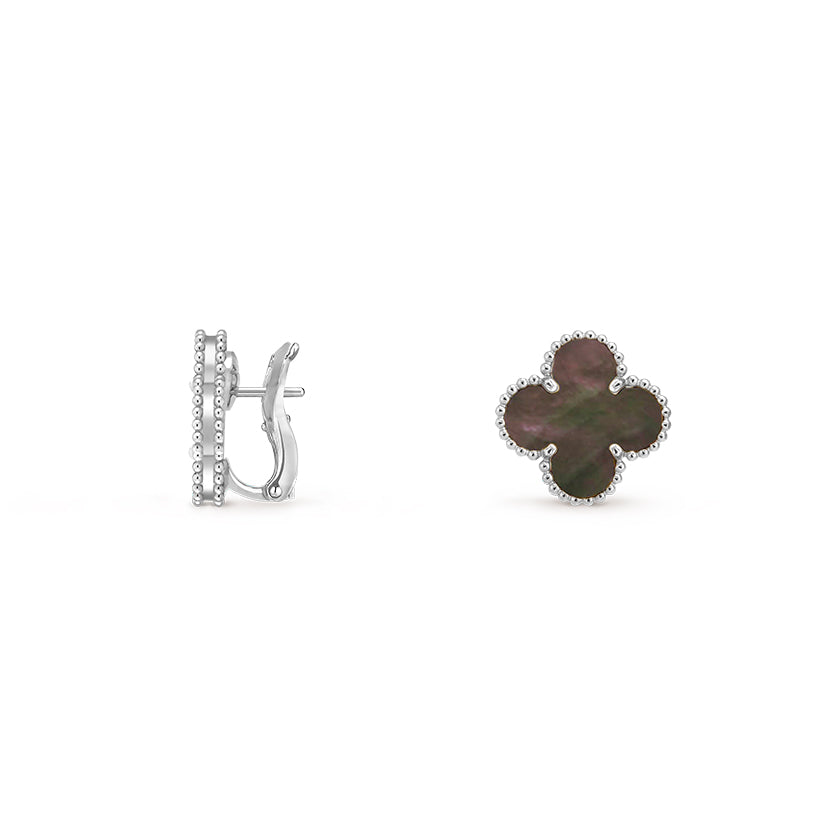[Azure Tears]15MM CLOVER FLOWER STUD EARRINGS WHITE GOLD COLLECTION