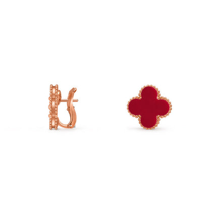 [Azure Tears]15MM CLOVER FLOWER STUD EARRINGS ROSE GOLD COLLECTION