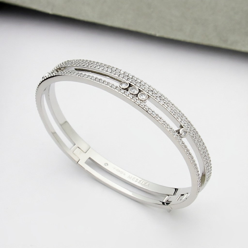[Azure Tears]MOVE ROMANE PAVÉ DIAMOND BANGLE BRACELET