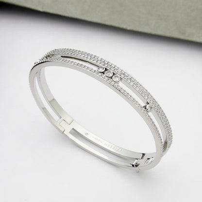 [Azure Tears]MOVE ROMANE PAVÉ DIAMOND BANGLE BRACELET