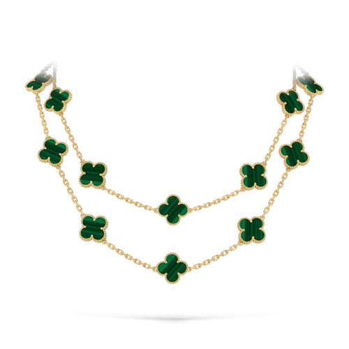 [Azure Tears]CLASSIC 20-MOTIF LUCKY CLOVER LONG NECKLACE GOLD COLLECTION