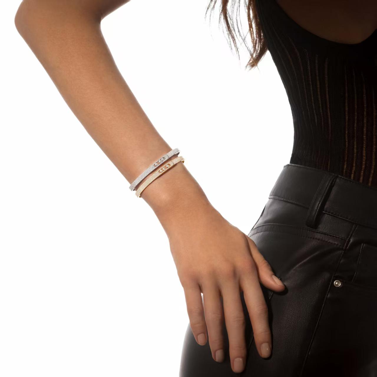 [Azure Tears]MOVE NOA FULL-PAVÉ DIAMOND BANGLE BRACELET