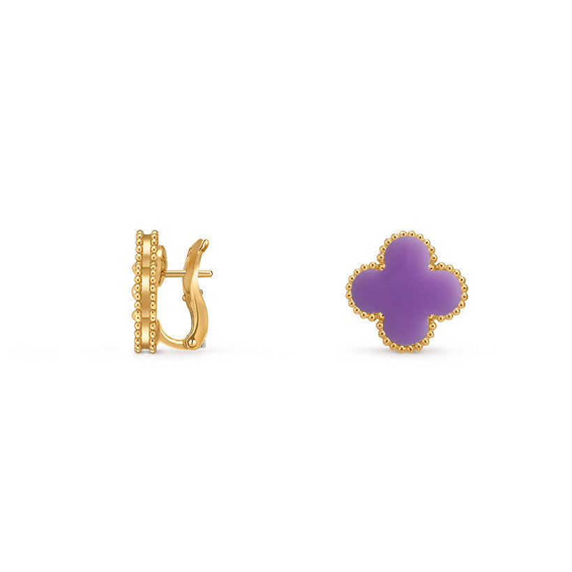 [Azure Tears]15MM CLOVER FLOWER STUD EARRINGS GOLD COLLECTION