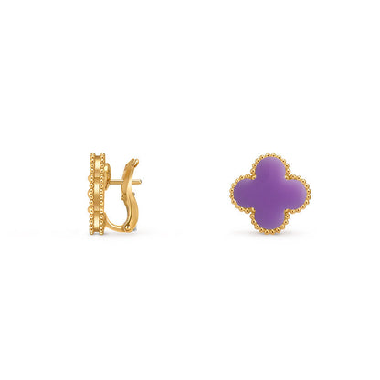 [Azure Tears]15MM CLOVER FLOWER STUD EARRINGS GOLD COLLECTION