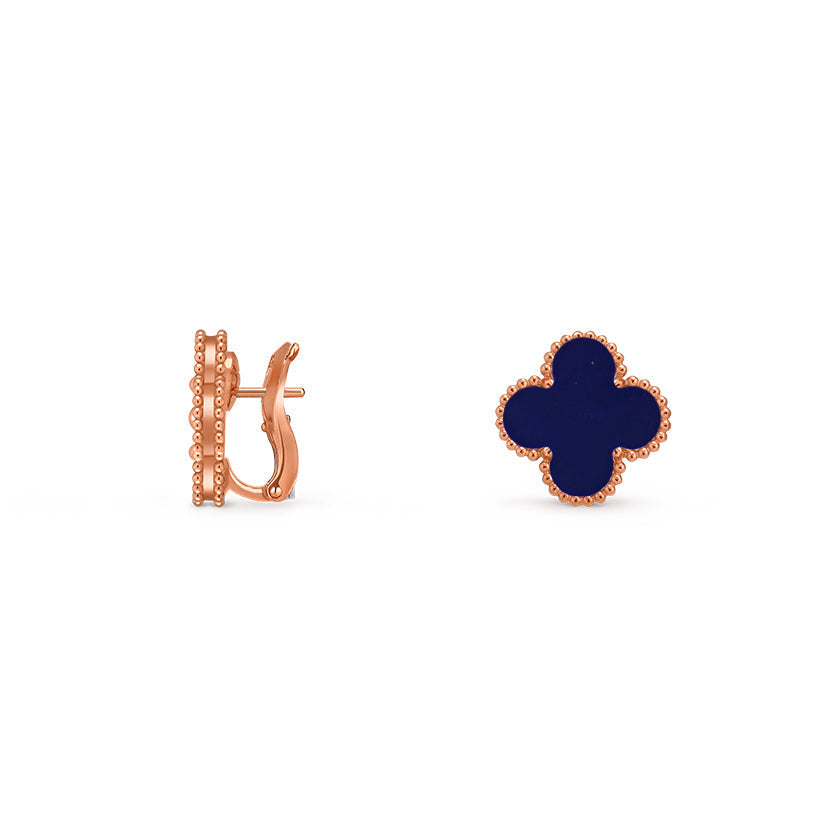 [Azure Tears]15MM CLOVER FLOWER STUD EARRINGS ROSE GOLD COLLECTION