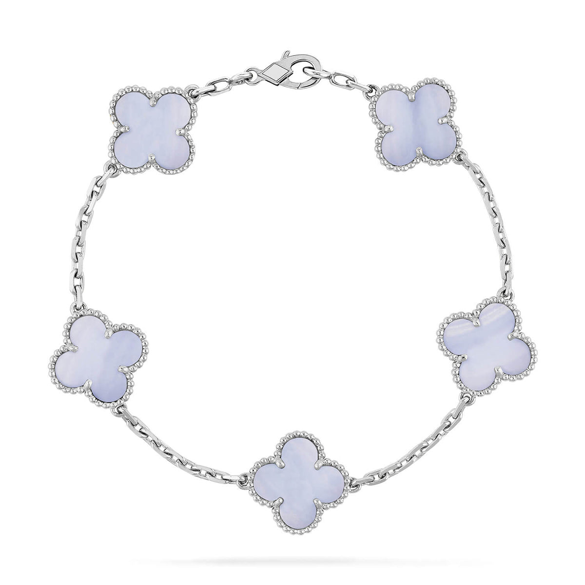 [Azure Tears]LUCKY CLOVER 5-MOTIF BRACELET - PURPLE CHALCEDONY COLLECTION