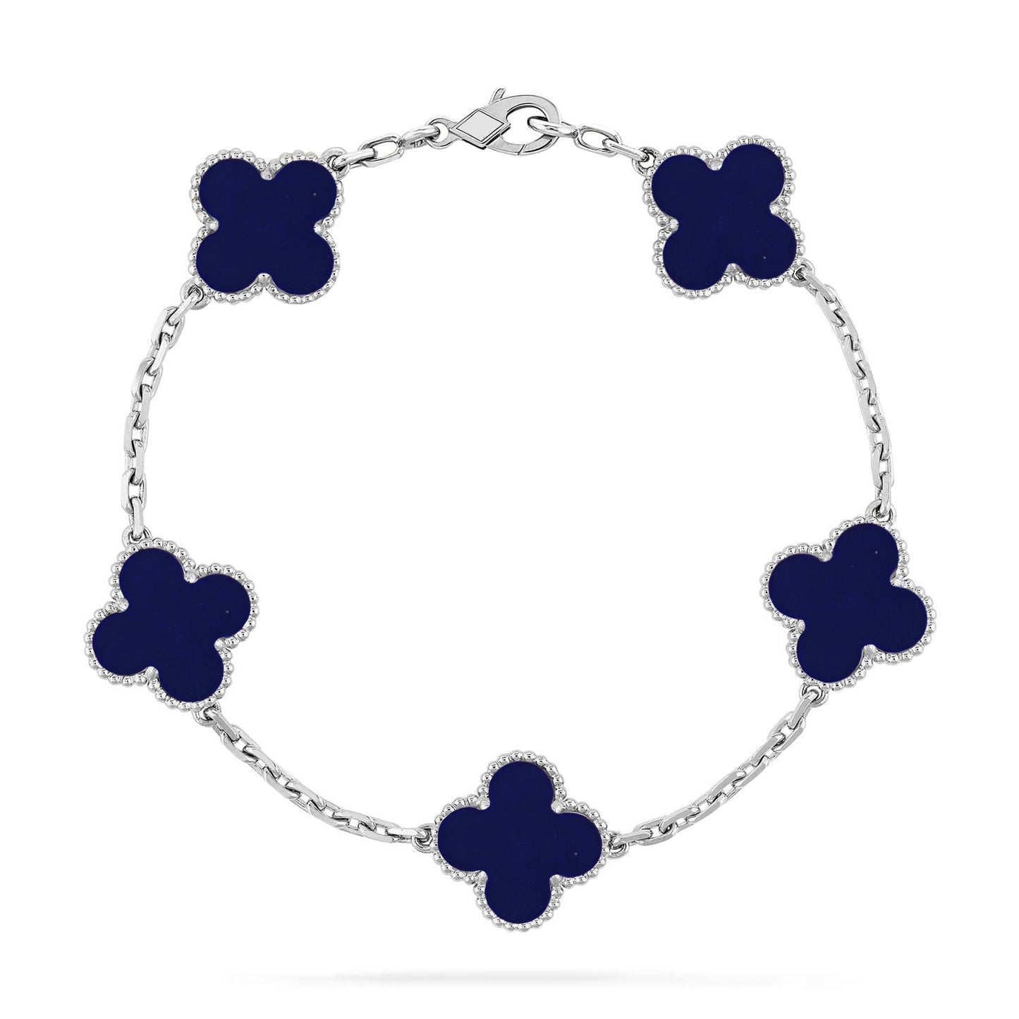 [Azure Tears]LUCKY CLOVER 5-MOTIF BRACELET - LAPIS LAZULI COLLECTION