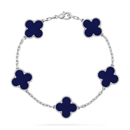 [Azure Tears]LUCKY CLOVER 5-MOTIF BRACELET - LAPIS LAZULI COLLECTION