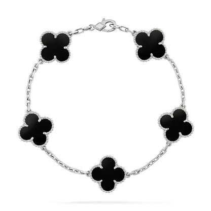 [Azure Tears]LUCKY CLOVER 5-MOTIF BRACELET - BLACK OXNY COLLECTION