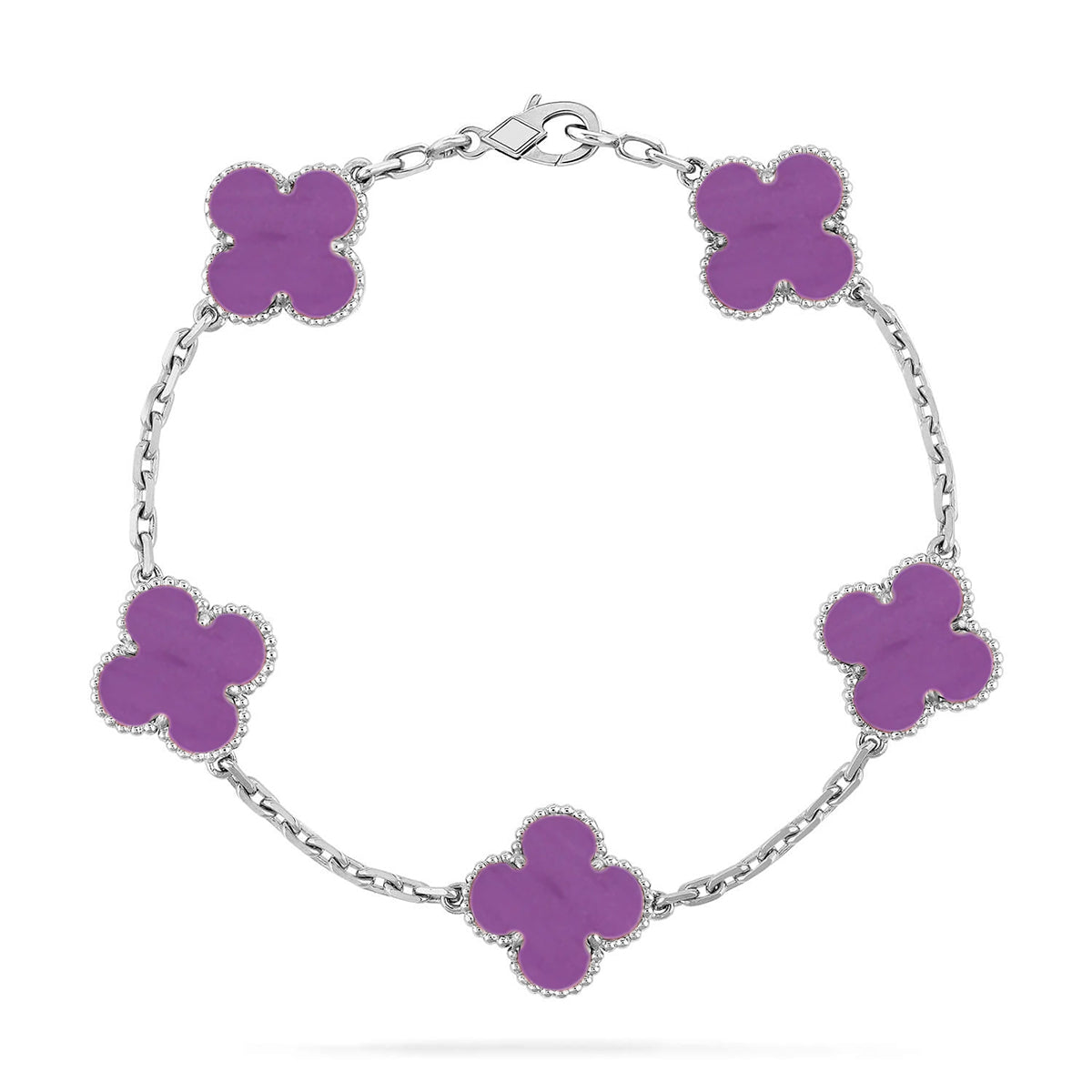[Azure Tears]LUCKY CLOVER 5-MOTIF BRACELET - VIOLET COLLECTION