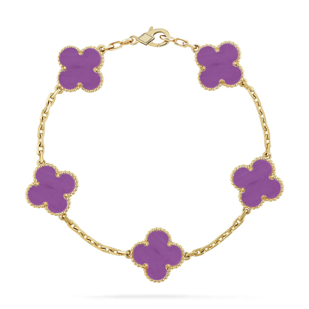 [Azure Tears]LUCKY CLOVER 5-MOTIF BRACELET - VIOLET COLLECTION