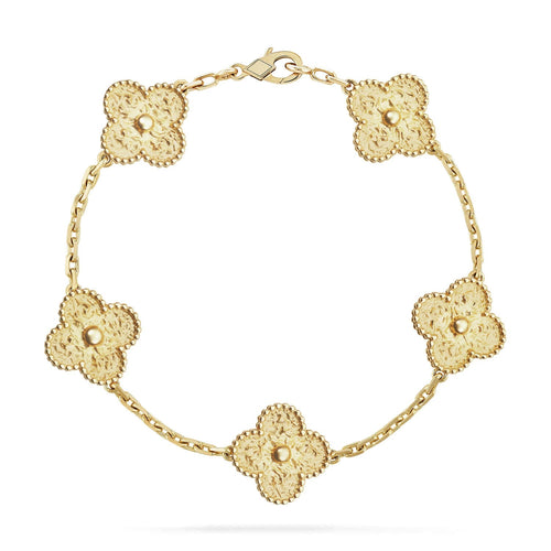 [Azure Tears]LUCKY CLOVER 5-MOTIF BRACELET - BRONZING