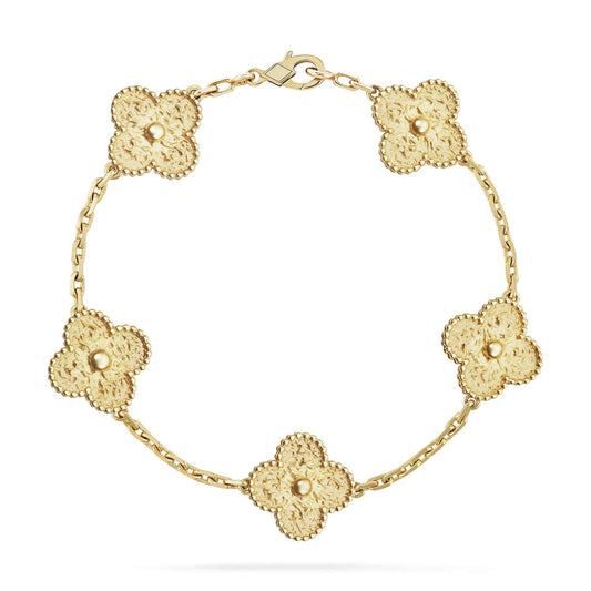 [Azure Tears]LUCKY CLOVER 5-MOTIF BRACELET - BRONZING