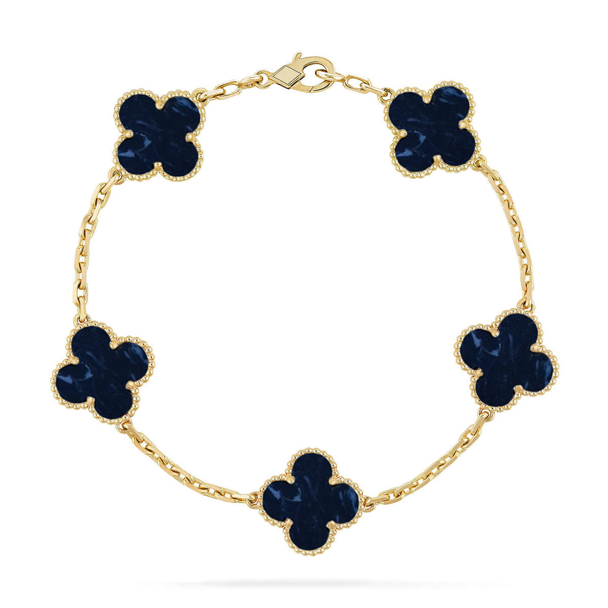 [Azure Tears]LUCKY CLOVER 5-MOTIF BRACELET - PIETERSITE COLLECTION