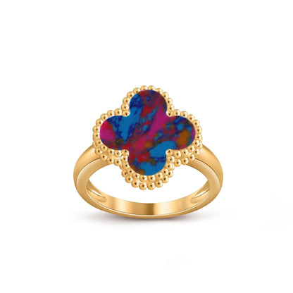 [Azure Tears]LUCKY CLOVER VINTAGE GOLD RING COLLECTION