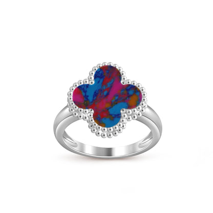 [Azure Tears]LUCKY CLOVER VINTAGE WHITE GOLD RING COLLECTION