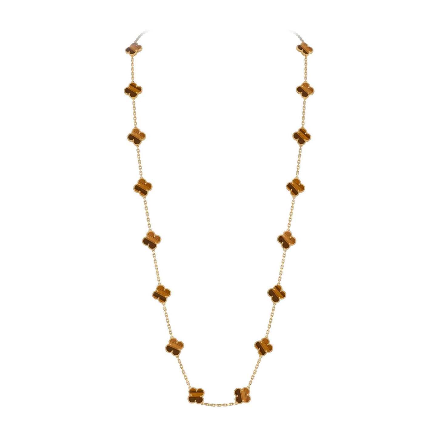[Azure Tears]CLASSIC 20-MOTIF LUCKY CLOVER LONG NECKLACE GOLD COLLECTION