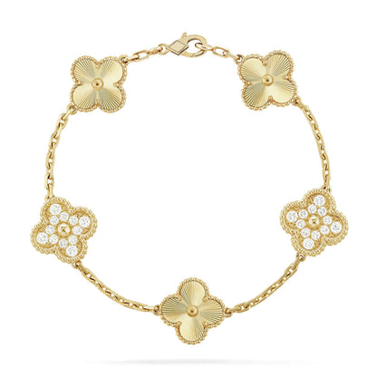 [Azure Tears]LUCKY CLOVER 5-MOTIF BRACELET - LASER COLLECTION