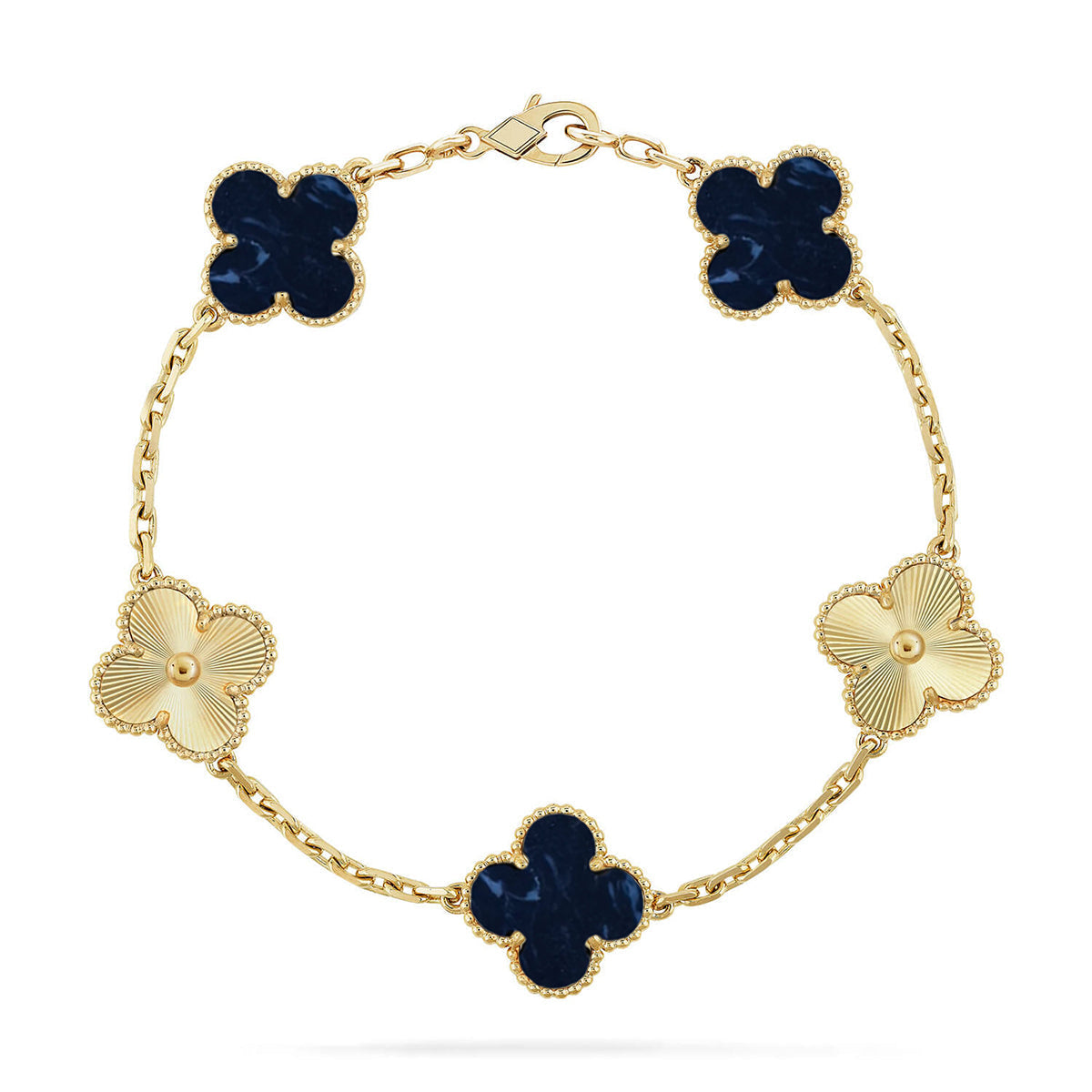 [Azure Tears]LUCKY CLOVER 5-MOTIF BRACELET - PIETERSITE COLLECTION