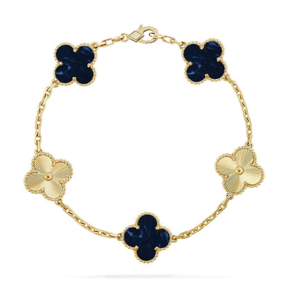 [Azure Tears]LUCKY CLOVER 5-MOTIF BRACELET - PIETERSITE COLLECTION