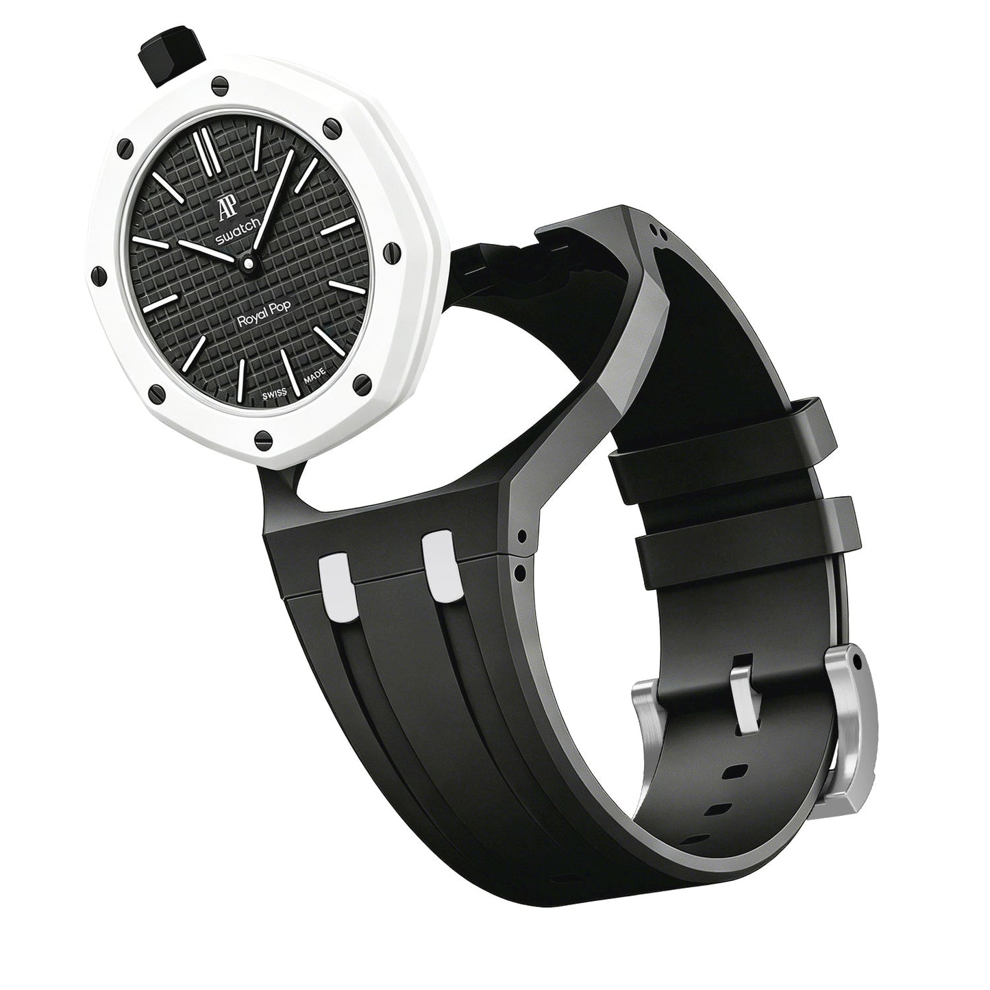 [Azure Tears]OAK POP EXCLUSIVE BLACK AND WHITE SILICONE STRAP