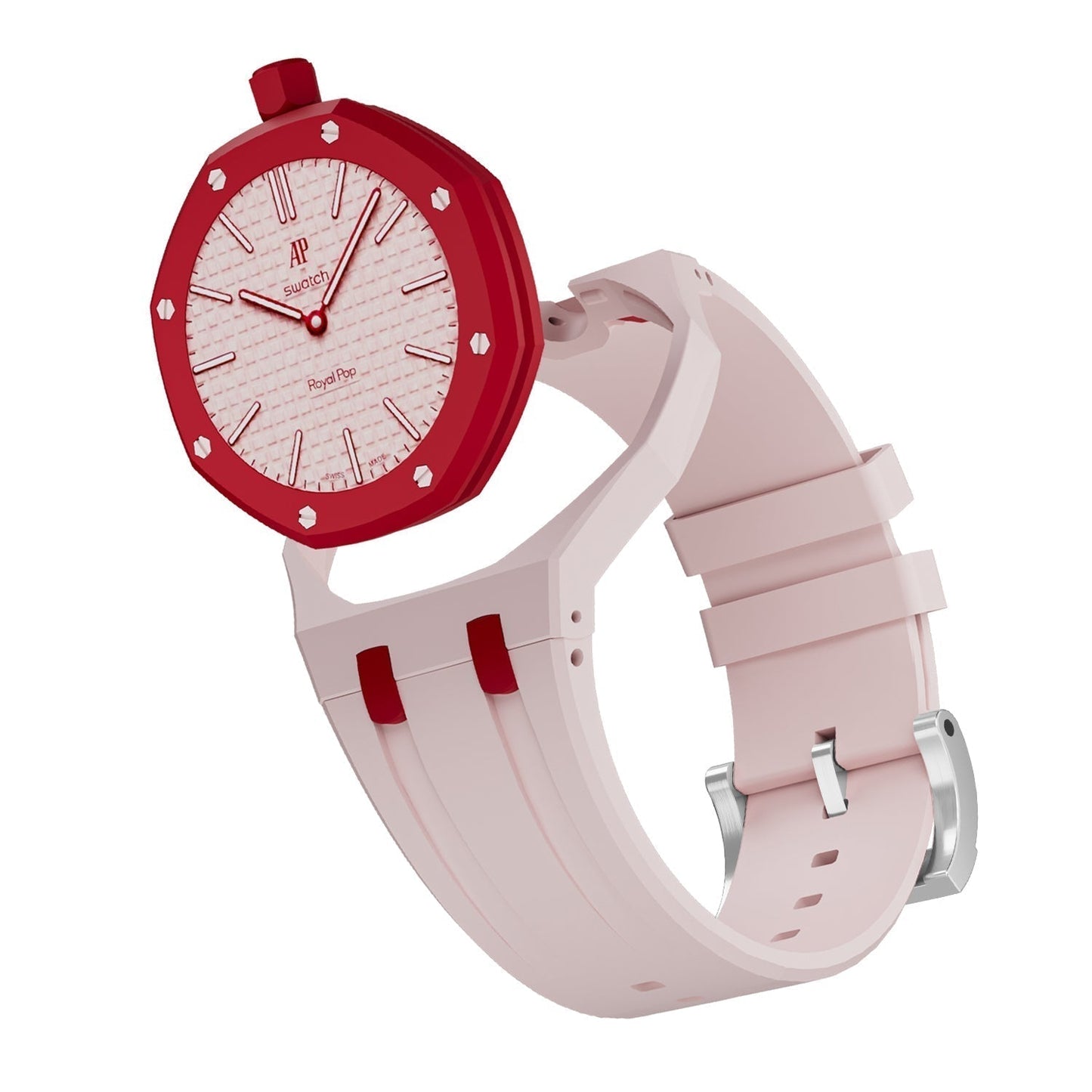 [Azure Tears]OAK POP EXCLUSIVE PINK AND RED SILICONE STRAP