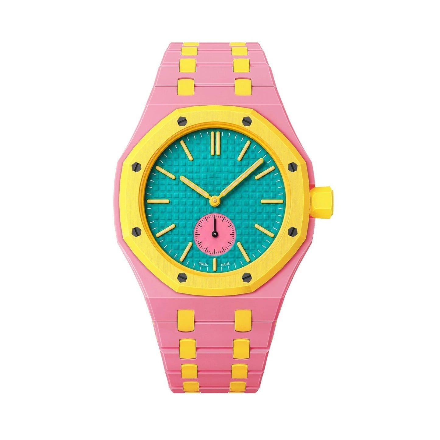 [Azure Tears]OAK POP EXCLUSIVE PINK AND YELLOW BIOCERAMIC STRAP