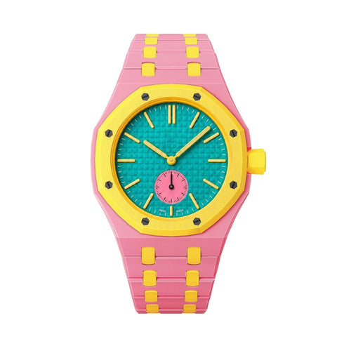 [Azure Tears]OAK POP EXCLUSIVE PINK AND YELLOW BIOCERAMIC STRAP