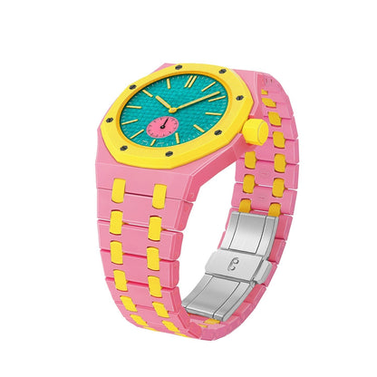 [Azure Tears]OAK POP EXCLUSIVE PINK AND YELLOW BIOCERAMIC STRAP