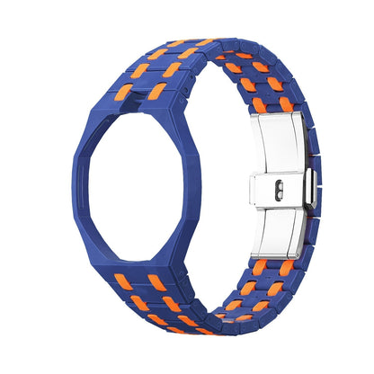 [Azure Tears]OAK POP EXCLUSIVE DARK BLUE AND ORANGE BIOCERAMIC STRAP