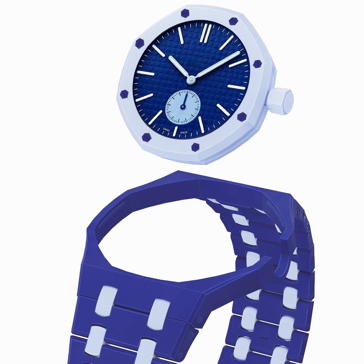[Azure Tears]OAK POP EXCLUSIVE DARK BLUE AND LIGHT BLUE BIOCERAMIC STRAP