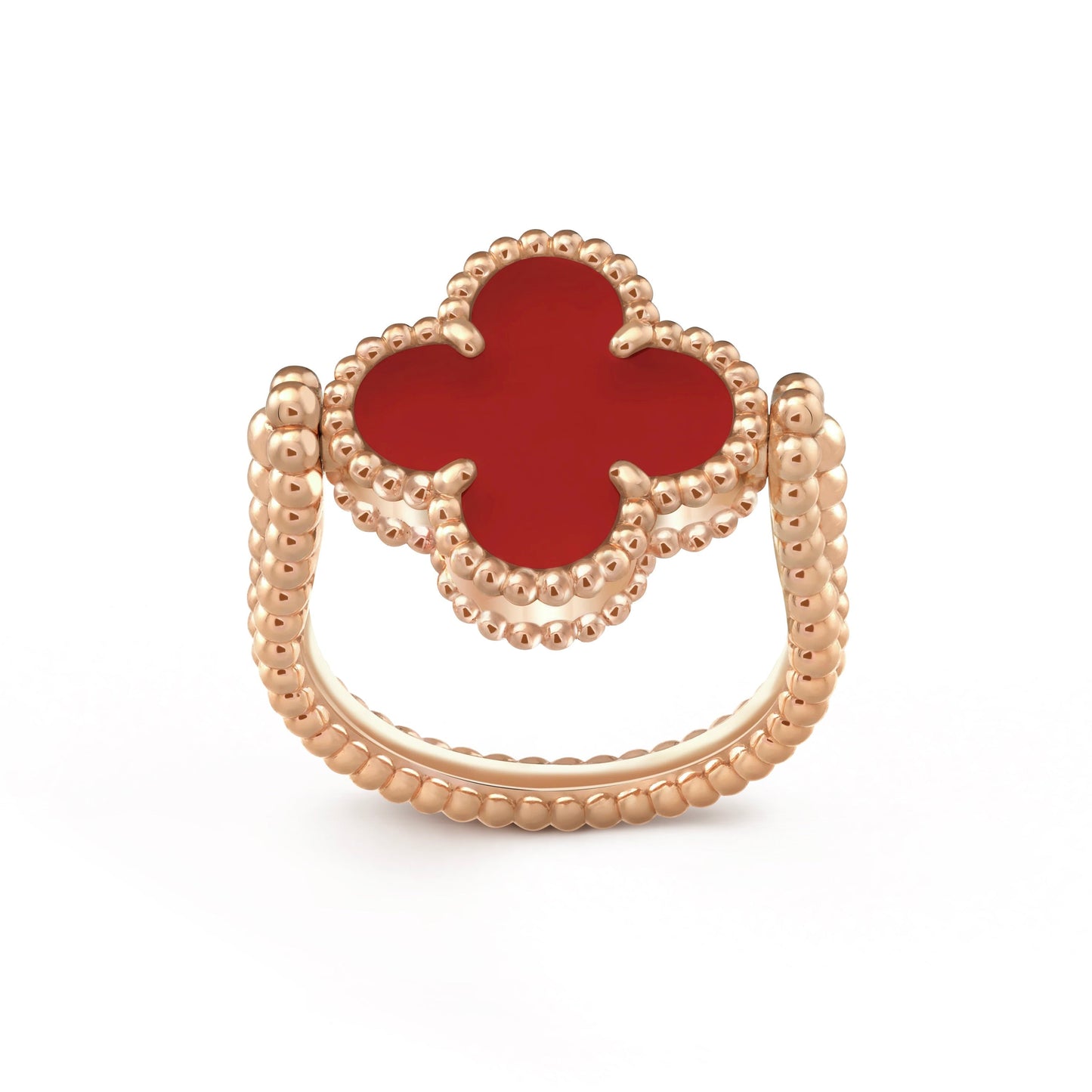 [Azure Tears]LUCKY CLOVER ROSE GOLD REVERSIBLE RING