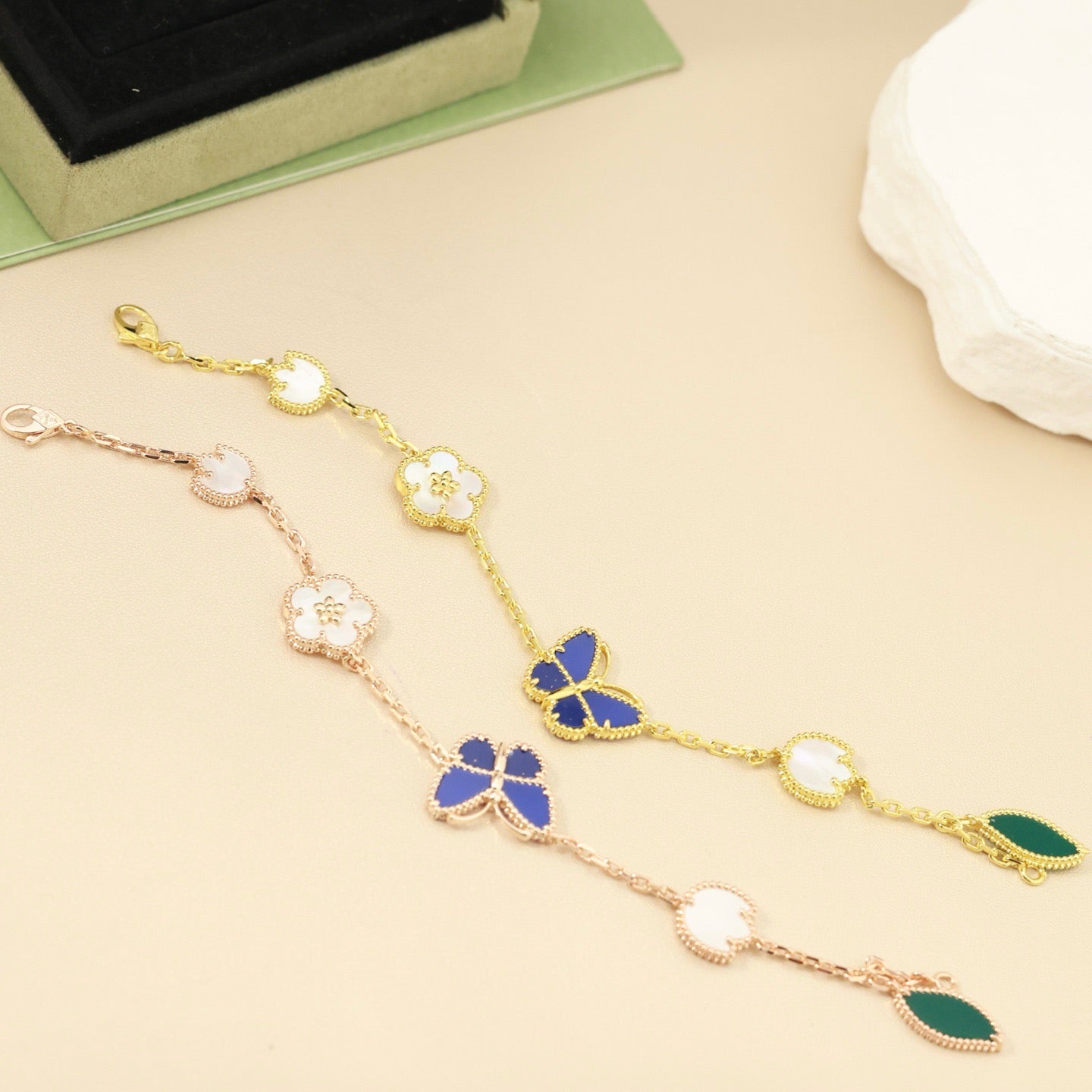 [Azure Tears]SPRING ENCHANTMENT BUTTERFLY & FLORAL CHARM BRACELET